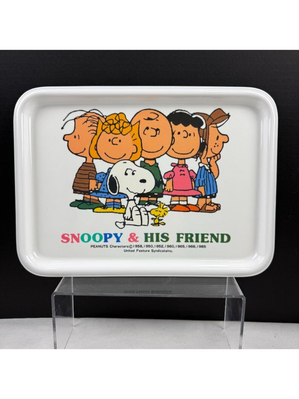 Vintage Snoopy & His Friend Shelina Melamine Tray Peanuts Design